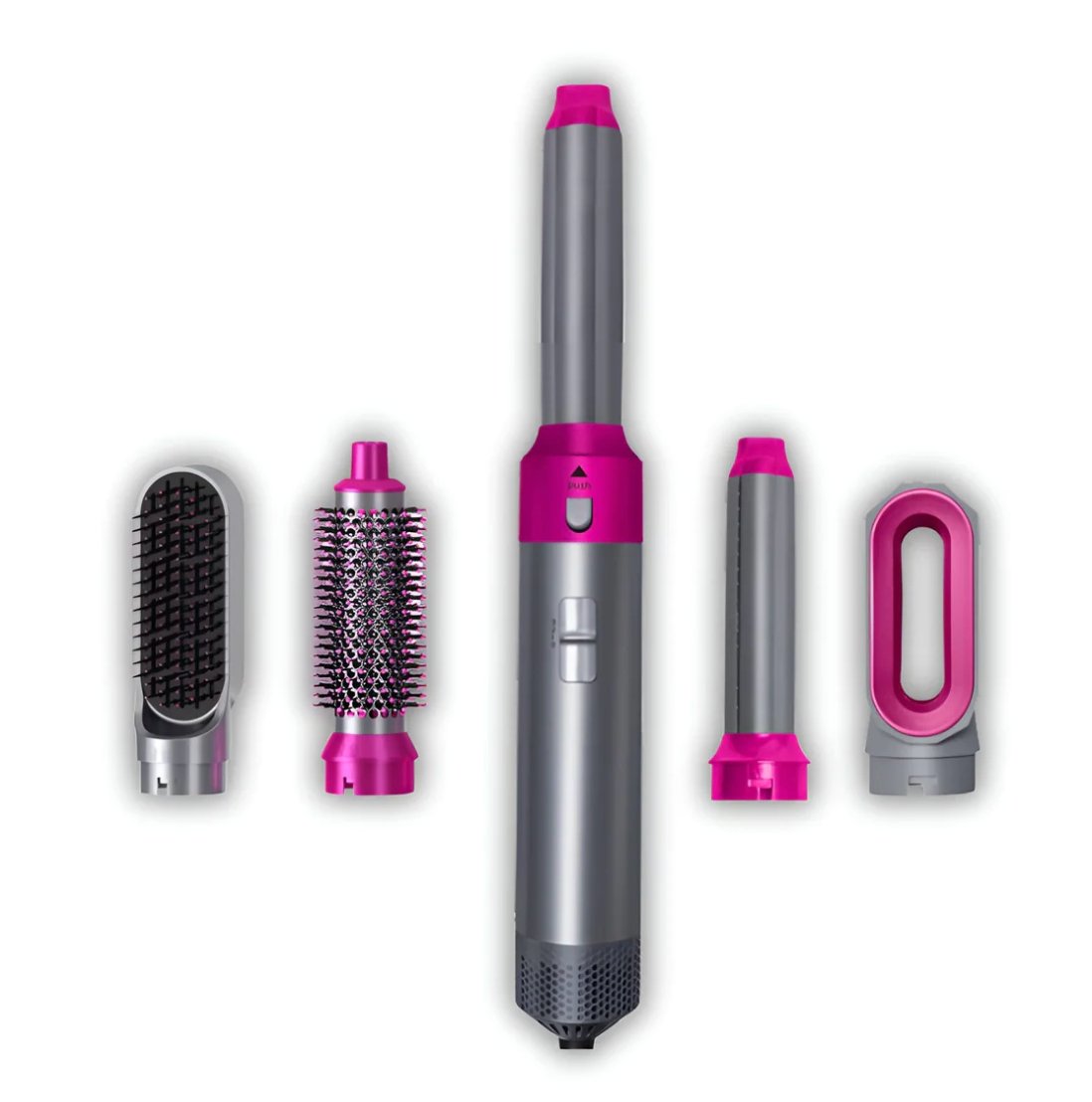 5-in-1 Blow Dryer Brush 1000W Hot Air Styling Tool with Interchangeable Attachments for Curling Volumizing Straightening Women's Hair Dryer