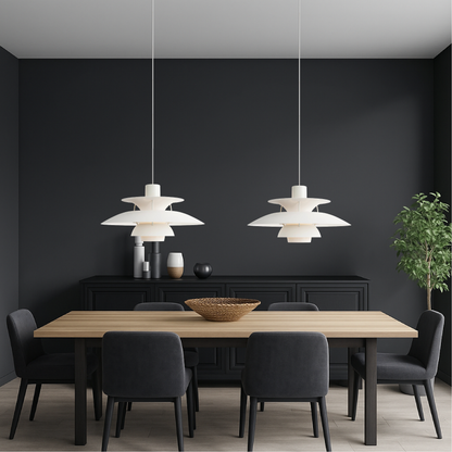 Multi-Layer Aluminum Pendant Light – Modern Scandinavian Tiered Hanging Fixture for Dining Room, Kitchen Island & Living Room