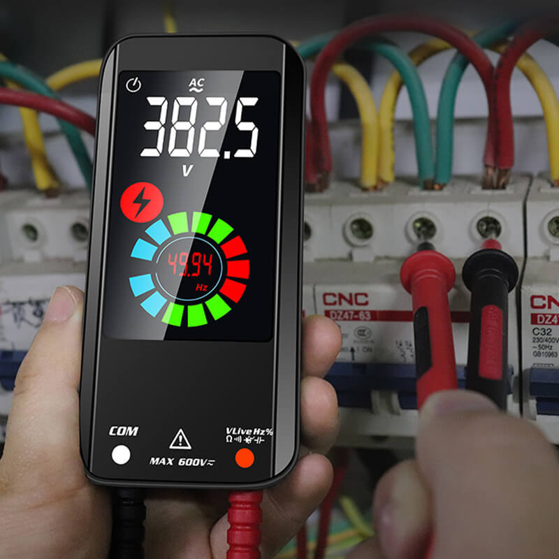 Multimètre numérique à gamme automatique avec détection intelligente et écran LCD couleur pour les tests de tension, de courant, de résistance et de température