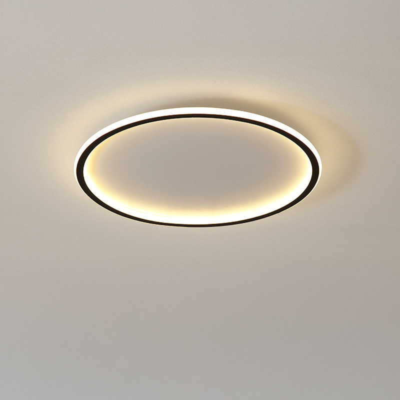Minimalist Round LED Flush Mount Ceiling Light – Modern Scandinavian Style for Dining Room, Kitchen & Living Room – Aluminum Frame in