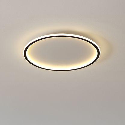 Minimalist Round LED Flush Mount Ceiling Light – Modern Scandinavian Style for Dining Room, Kitchen & Living Room – Aluminum Frame in