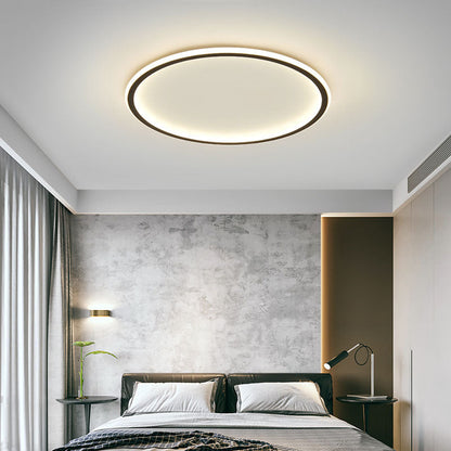 Minimalist Round LED Flush Mount Ceiling Light – Modern Scandinavian Style for Dining Room, Kitchen & Living Room – Aluminum Frame in