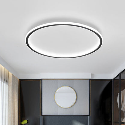 Minimalist Round LED Flush Mount Ceiling Light – Modern Scandinavian Style for Dining Room, Kitchen & Living Room – Aluminum Frame in