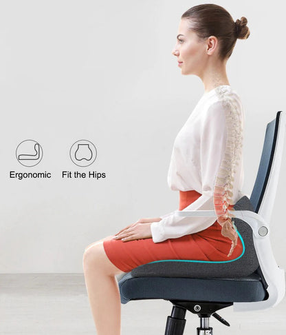 Coussin de chaise de bureau pour le soutien du dos, coussin de siège de voiture en mousse à mémoire de forme, coussin ergonomique pour le soulagement des douleurs au coccyx
