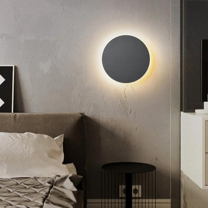 Round LED Sconce 12 in Aluminum Warm Glow for Bedroom Hallway Entryway Modern Minimalist Interior Ambient Lighting Fixtures