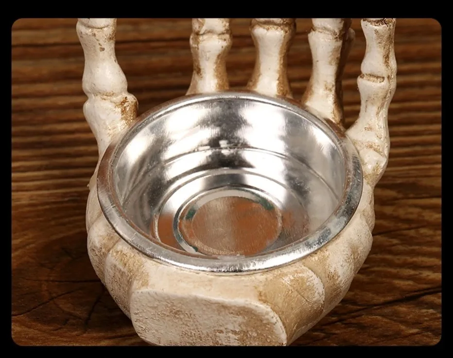 Sable Skullight Candlestick Holders - Resin, Gothic 4-Piece Set