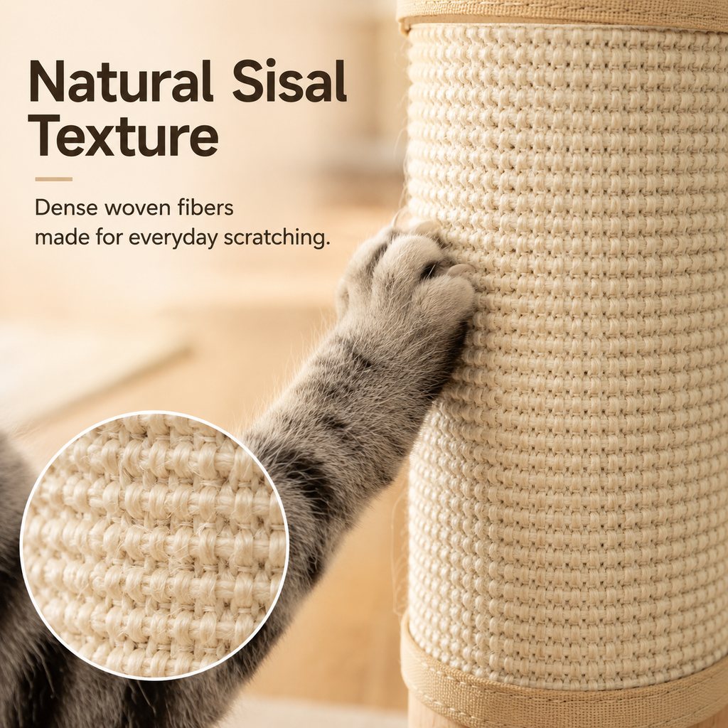 Ortekor Wrap-Around Sisal Cat Scratcher for Table Legs – Furniture Protector for Indoor Cats