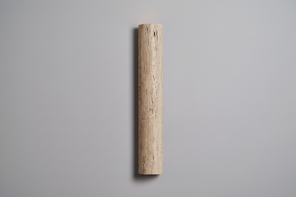 Travertine Stone LED Sconce Light 14 in Taupe Minimalist Fixture Bathroom Bedroom Hallway Vertical Indoor Japandi Corridor Ambient Lighting