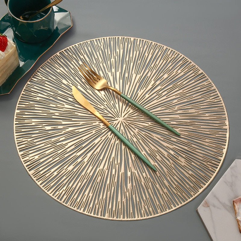 Round Table Mat 15 Inch Non-Slip PVC Protector for Dining Space Galaxy Nebula Celestial Pattern Kitchen Décor Heat Resistant Surface Placema