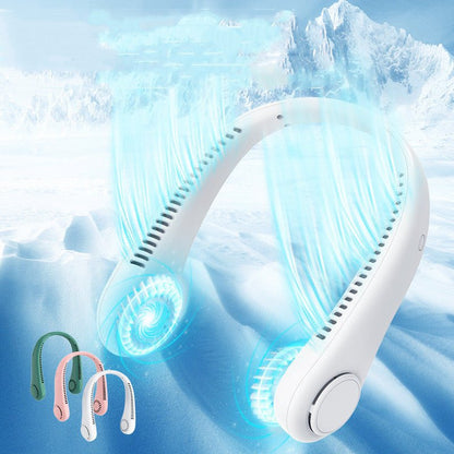 Hands-Free Wearable Personal Cooling Fan for Summer Outdoors, Travel, Gym & Commute — Rechargeable Bladeless Neck Fan