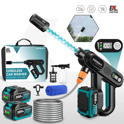 Cordless Pressure Washer 3200 PSI 5-Speed with Foam Cannon for Cars Decks Patios Home Outdoor