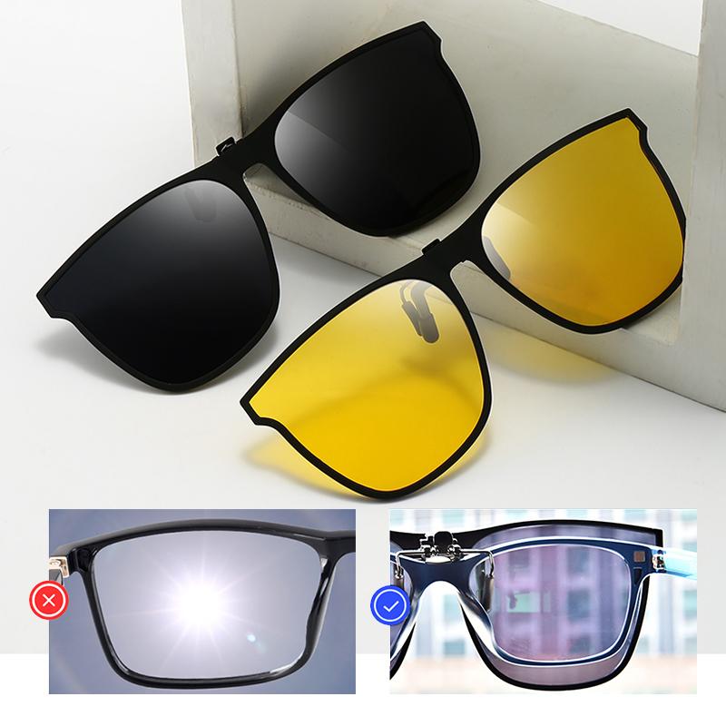 Clip-On Flip-Up Polarized Sunglasses for Prescription Glasses | UV400 Protection Lightweight Driving Eyewear Accessory Outdoor Sports Fishin