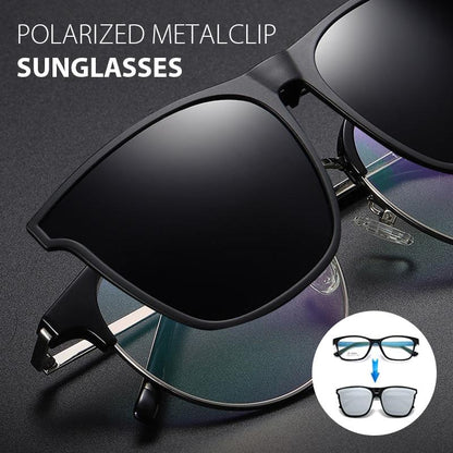 Clip-On Flip-Up Polarized Sunglasses for Prescription Glasses | UV400 Protection Lightweight Driving Eyewear Accessory Outdoor Sports Fishin