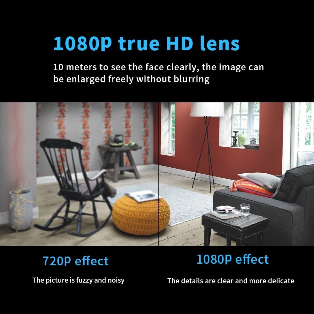 Compact Wi-Fi Security Camera with Infrared Night Vision for Indoor Home Monitoring | Motion Detection Alerts | Live Remote Viewing on Smart