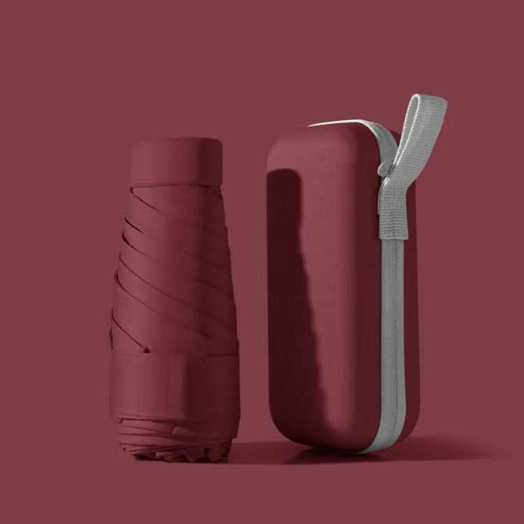 Compact Folding Travel Umbrella with Hard Waterproof Case – Windproof Design, UV Protection, Fits in Purse or Backpack for Daily Commute &
