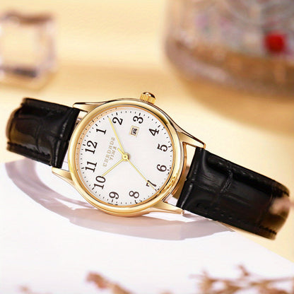 Square Face Quartz Watch for Women – Vegan Leather Band Timepiece with Analog Display – Dress Watch for Work & Events