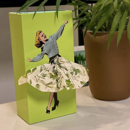 Novelty Figurine Tissue Holder with Flowing Dress Design for Countertops, Desks & Vanities – Decorative Facial Tissue Dispenser Statue