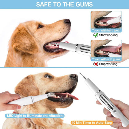 Ultrasonic Dog Teeth Cleaner with LED Light & Auto Gum Sensor for Safe At-Home Pet Dental Care