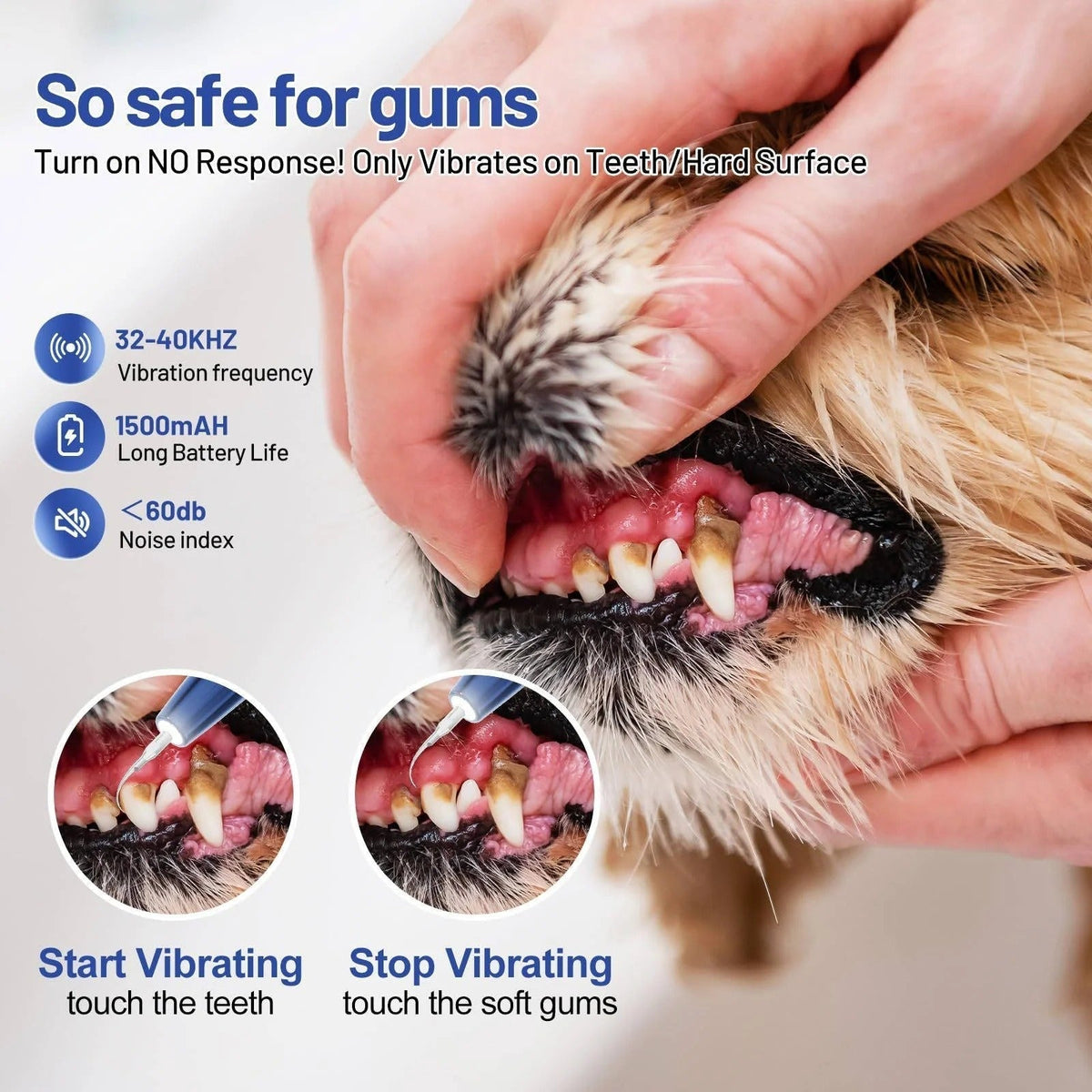 Ultrasonic Dog Teeth Cleaner with LED Light & Auto Gum Sensor for Safe At-Home Pet Dental Care