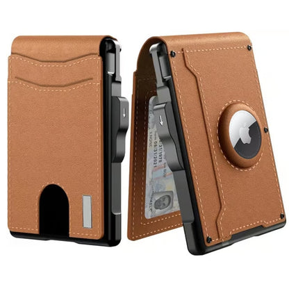 Compact RFID-Blocking Wallet with Pop-Up Card Holder & Money Clip for Men & Women – Slim Aluminum & Leather Bifold Design