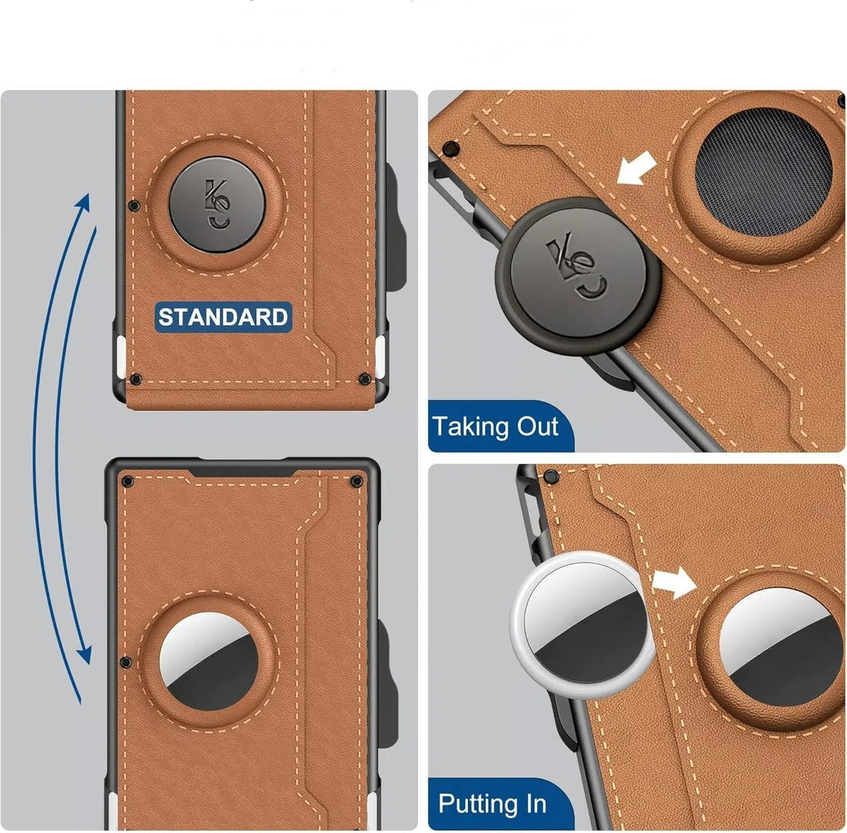Compact RFID-Blocking Wallet with Pop-Up Card Holder & Money Clip for Men & Women – Slim Aluminum & Leather Bifold Design