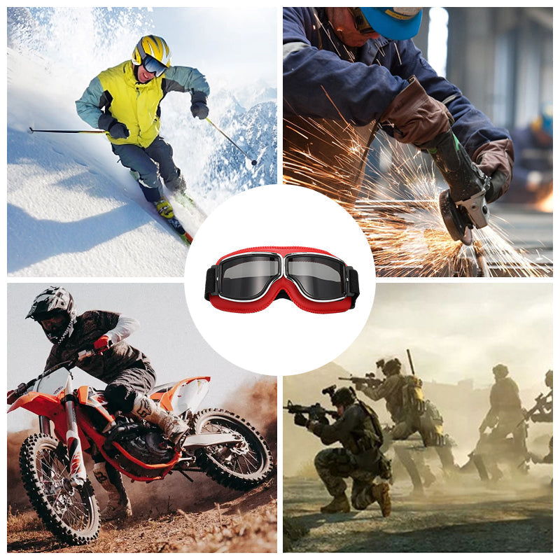 Retro Aviation Riding Eyewear with UV Shield and Anti-Fog Lens for Bikers, Cyclists & Outdoor Enthusiasts