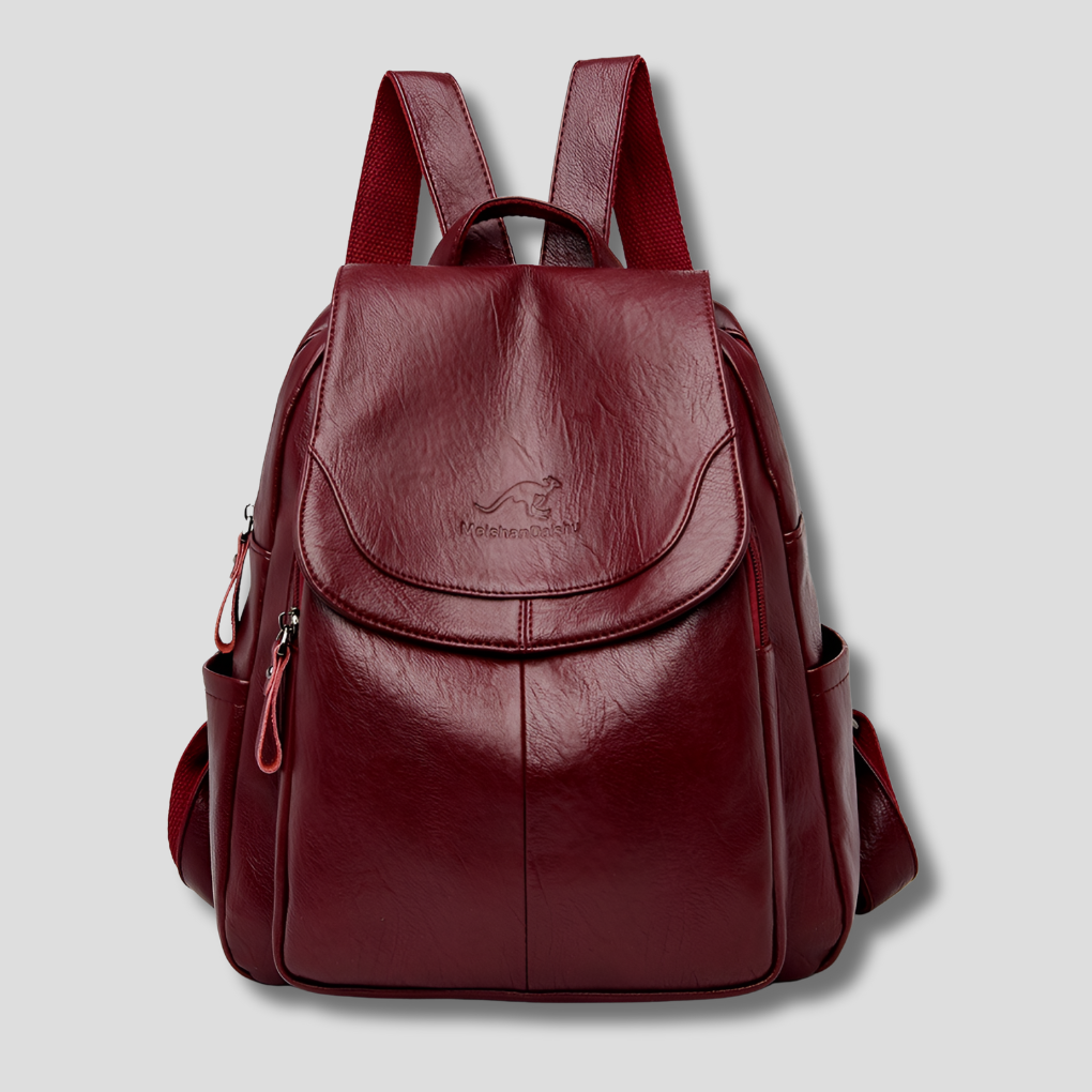 Textured Leather Anti-Theft Backpack for Women – Secure Everyday Carryall with Multiple Compartments