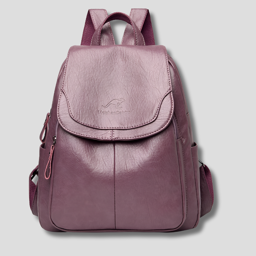 Textured Leather Anti-Theft Backpack for Women – Secure Everyday Carryall with Multiple Compartments