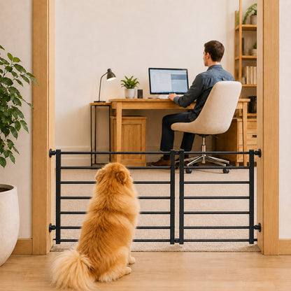 Ortekor No-Drill Expandable Pet Gate for Doorways - Adjustable Indoor Barrier for Small Dogs