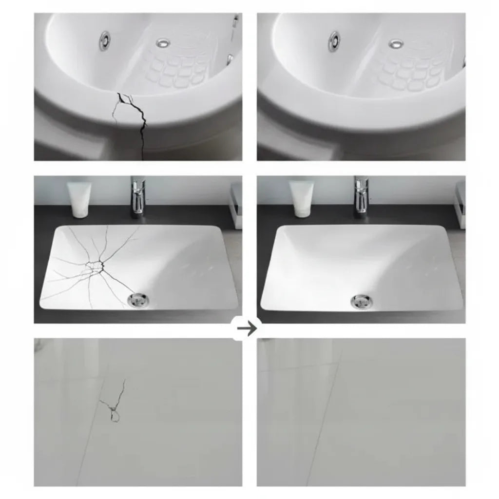 Tile Repair Paste for Chips & Cracks | Quick-Drying Ceramic Filler for Bathroom, Kitchen & Floors | Non-Toxic Porcelain Touch-Up Compound