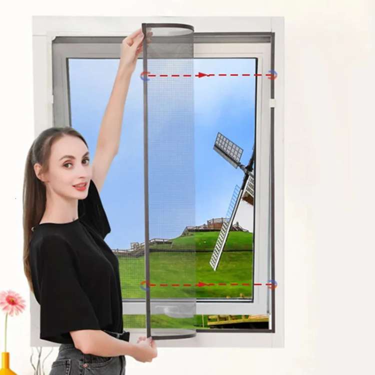Self-Sealing Window Screen with 26 Magnetic Closures – Insect Barrier for Fresh Air Ventilation