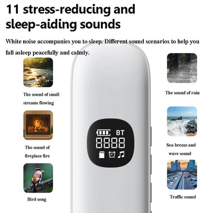 Under-Pillow Sleep Speaker with Bone Conduction Audio & 11 Nature Sounds for Bedtime Listening