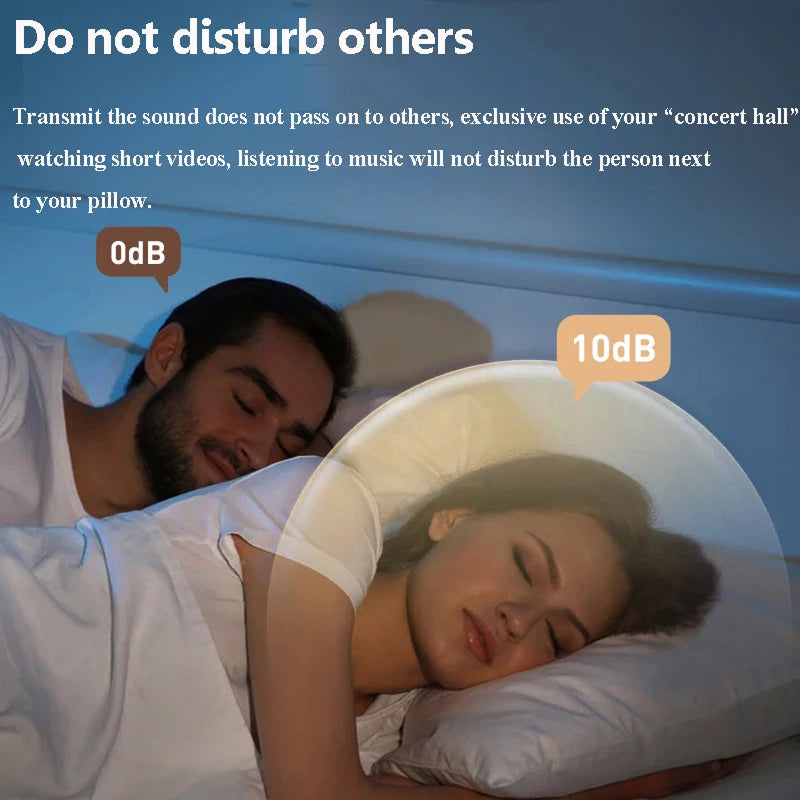 Under-Pillow Sleep Speaker with Bone Conduction Audio & 11 Nature Sounds for Bedtime Listening