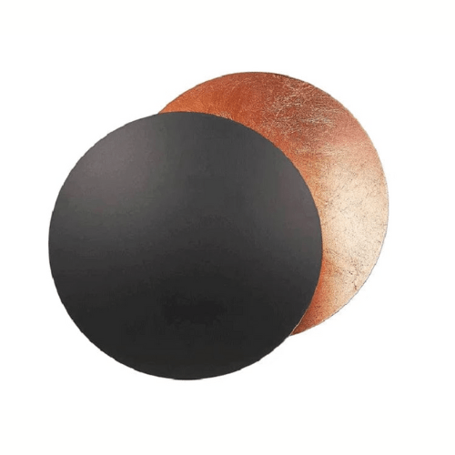 Applique murale Eclipse réglable, disque en métal rotatif de 12 pouces de diamètre, finition noire, éclairage d'ambiance pour chambre, salon, couloir, intérieur