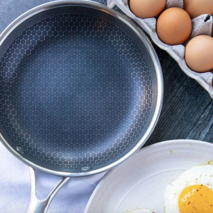 12-Inch Honeycomb Textured Skillet with Cool-Touch Handle for Induction Gas Electric Stovetops