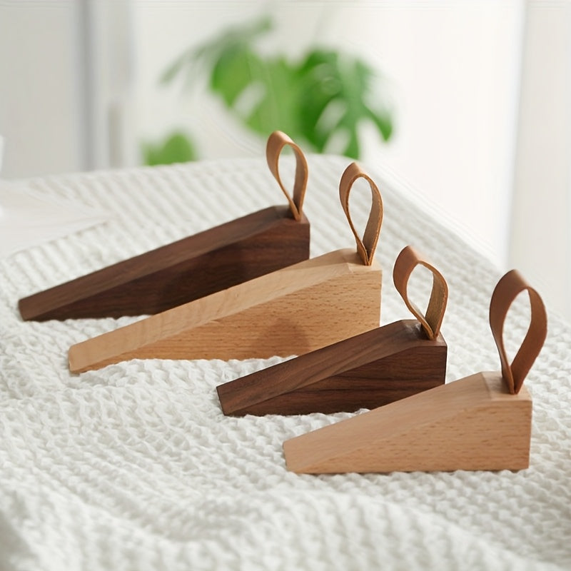 Butée de porte en bois massif – Cale-porte antidérapant et robuste pour la maison – Support de sécurité en bois dur naturel pour chambre, salon et bureau