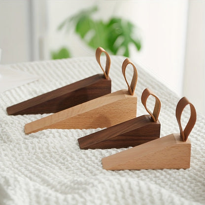 Butée de porte en bois massif – Cale-porte antidérapant et robuste pour la maison – Support de sécurité en bois dur naturel pour chambre, salon et bureau