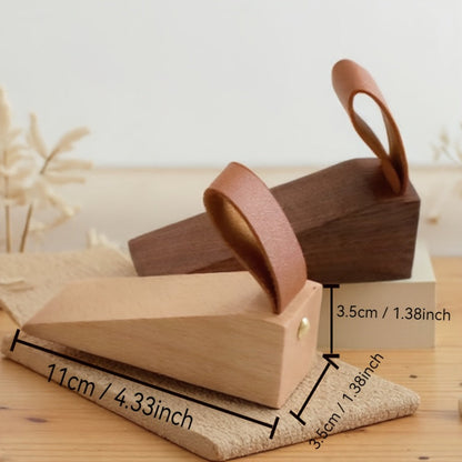 Butée de porte en bois massif – Cale-porte antidérapant et robuste pour la maison – Support de sécurité en bois dur naturel pour chambre, salon et bureau