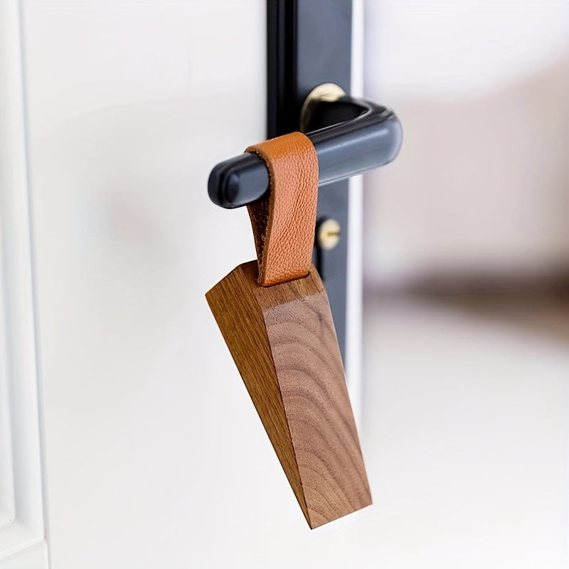 Butée de porte en bois massif – Cale-porte antidérapant et robuste pour la maison – Support de sécurité en bois dur naturel pour chambre, salon et bureau
