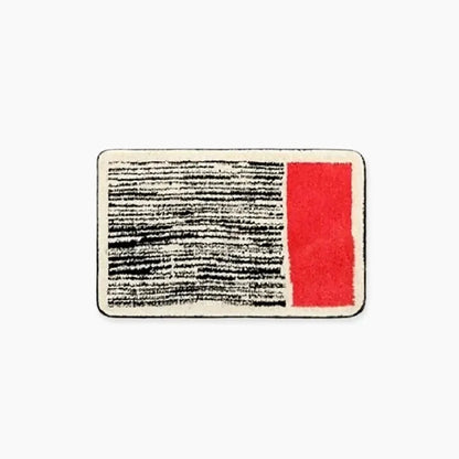Abstract Modern Bathroom Rug with Non-Slip Backing – Soft Polyester & Acrylic Mat for Contemporary Bath Decor – Machine Washable Floor Mat