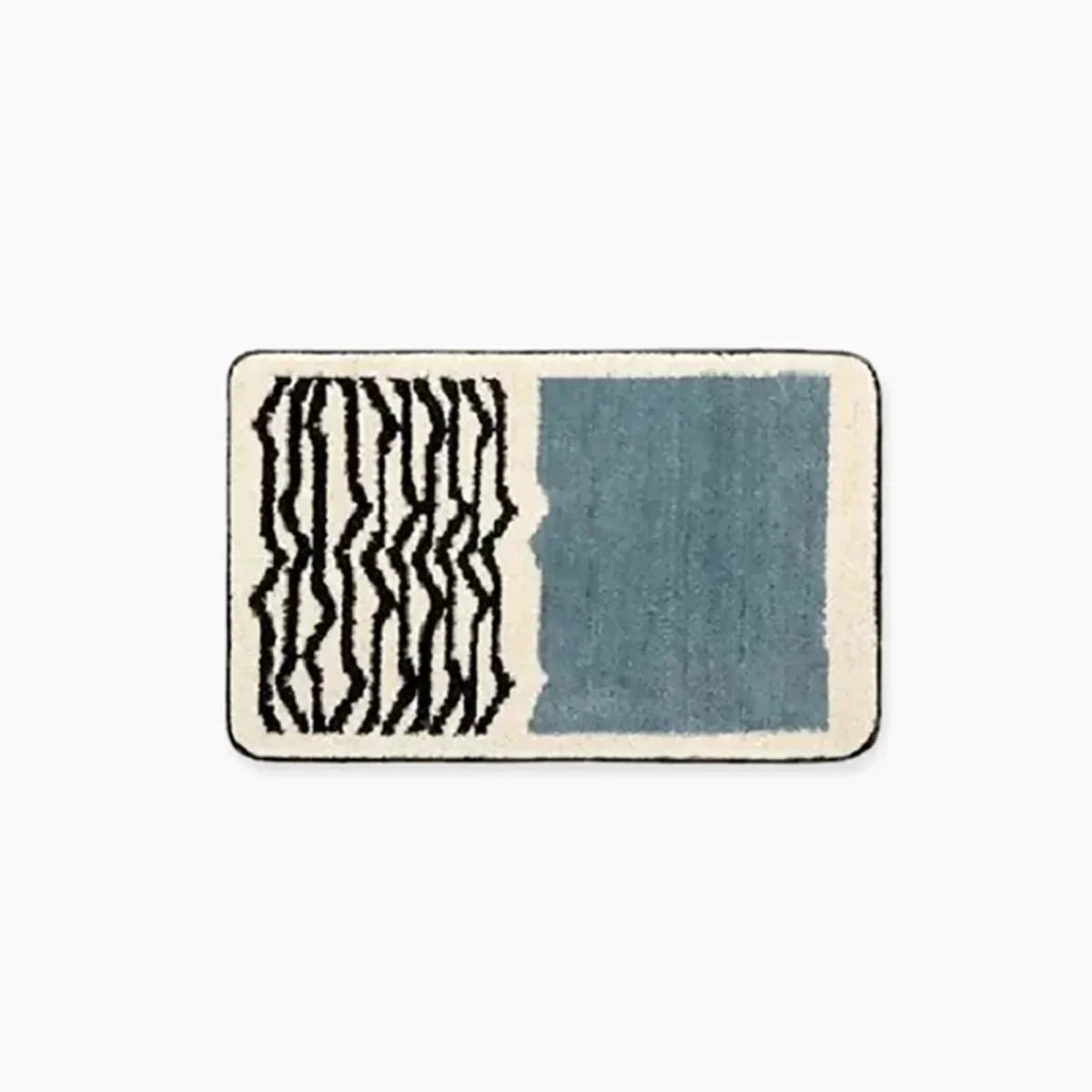 Abstract Modern Bathroom Rug with Non-Slip Backing – Soft Polyester & Acrylic Mat for Contemporary Bath Decor – Machine Washable Floor Mat