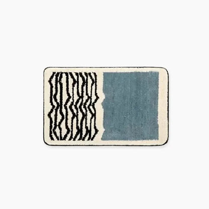Abstract Modern Bathroom Rug with Non-Slip Backing – Soft Polyester & Acrylic Mat for Contemporary Bath Decor – Machine Washable Floor Mat