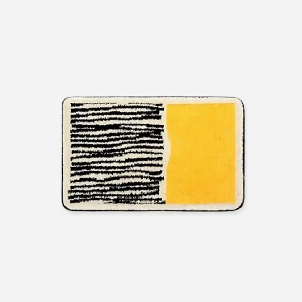 Abstract Modern Bathroom Rug with Non-Slip Backing – Soft Polyester & Acrylic Mat for Contemporary Bath Decor – Machine Washable Floor Mat