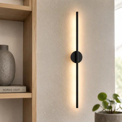 Elongated LED Wall Light Strip Black Aluminum Hardwired Sconce for Bedroom Living Room TV Accent Modern Minimalist