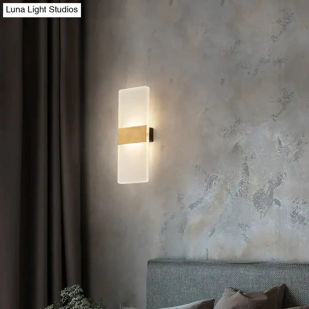 Contemporary Copper Sconce with LED Bulb Included – Hardwired Wall Light for Hallway, Bedroom, Living Room & Office