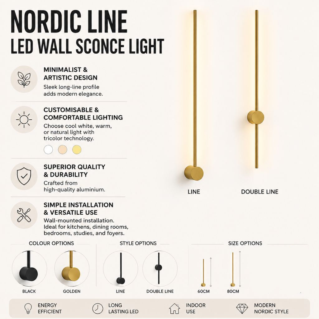 Modern Aluminum LED Wall Light Fixture for Bedroom Living Room Hallway – Adjustable White Lighting Bar Sconce 24-31 inch Decorative
