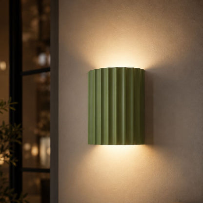 Sculptural Resin Wall Light with Up-Down Glow – Soft Pastel Finish for Hallway Bedroom Stairway – G9 LED Included – 5×7 in Sconce