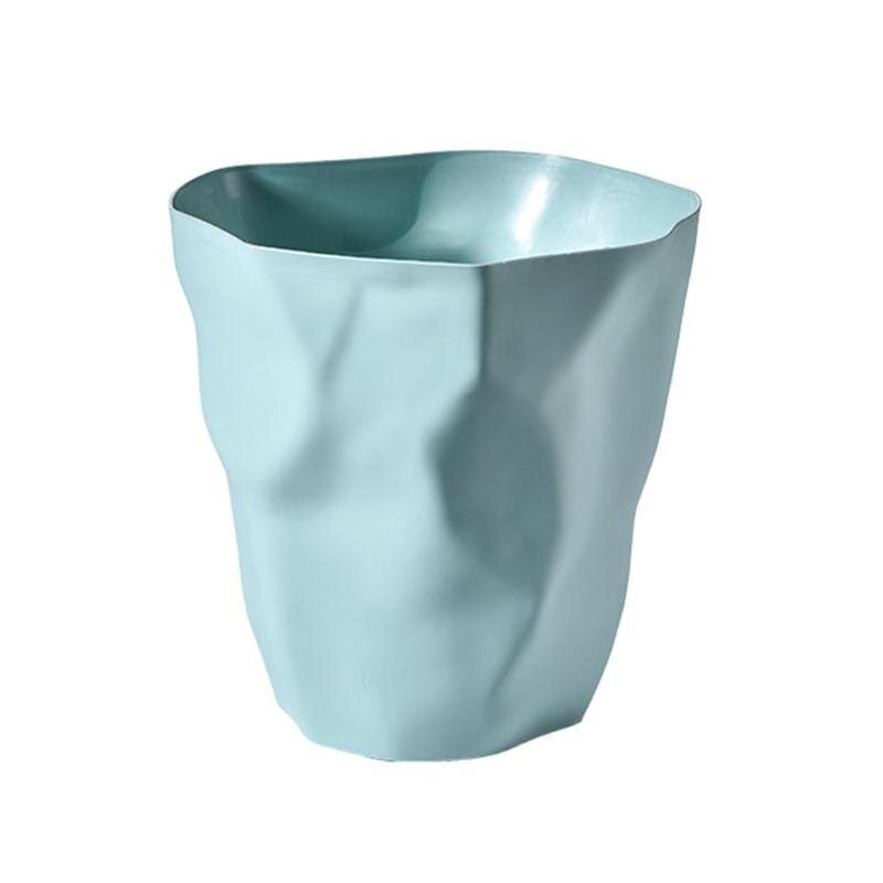 Petite poubelle en plastique blanc de 10,6 pouces pour salle de bain, chambre, bureau, coiffeuse, corbeille à papier légère pour intérieur