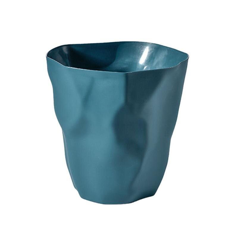 Petite poubelle en plastique blanc de 10,6 pouces pour salle de bain, chambre, bureau, coiffeuse, corbeille à papier légère pour intérieur
