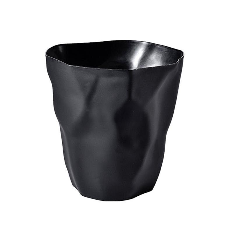 Petite poubelle en plastique blanc de 10,6 pouces pour salle de bain, chambre, bureau, coiffeuse, corbeille à papier légère pour intérieur